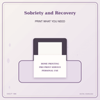 Idgit Ink Sobriety and Recovery deluxe journal and planner bundle — home and professional printing information