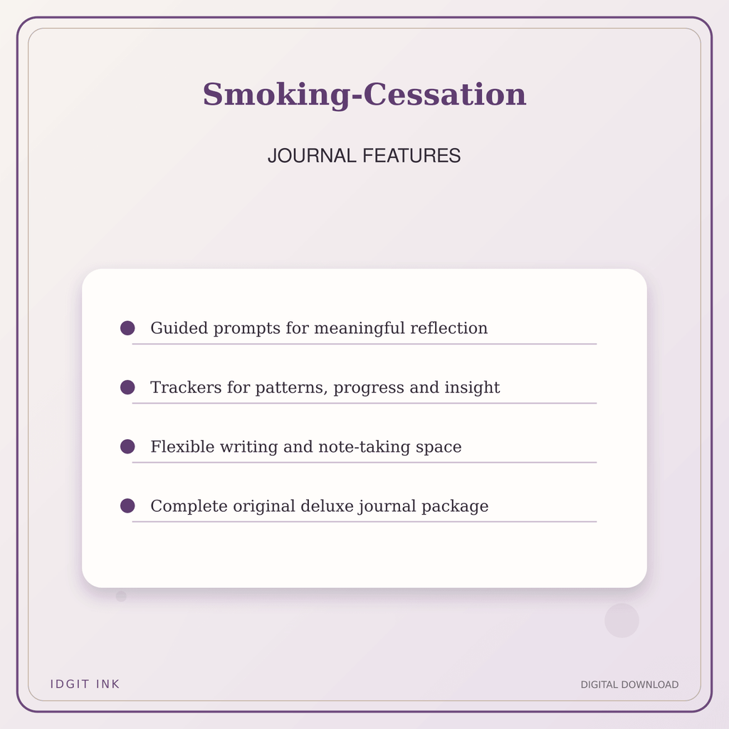 Idgit Ink Smoking-Cessation deluxe journal and planner bundle — journal prompts and reflection features