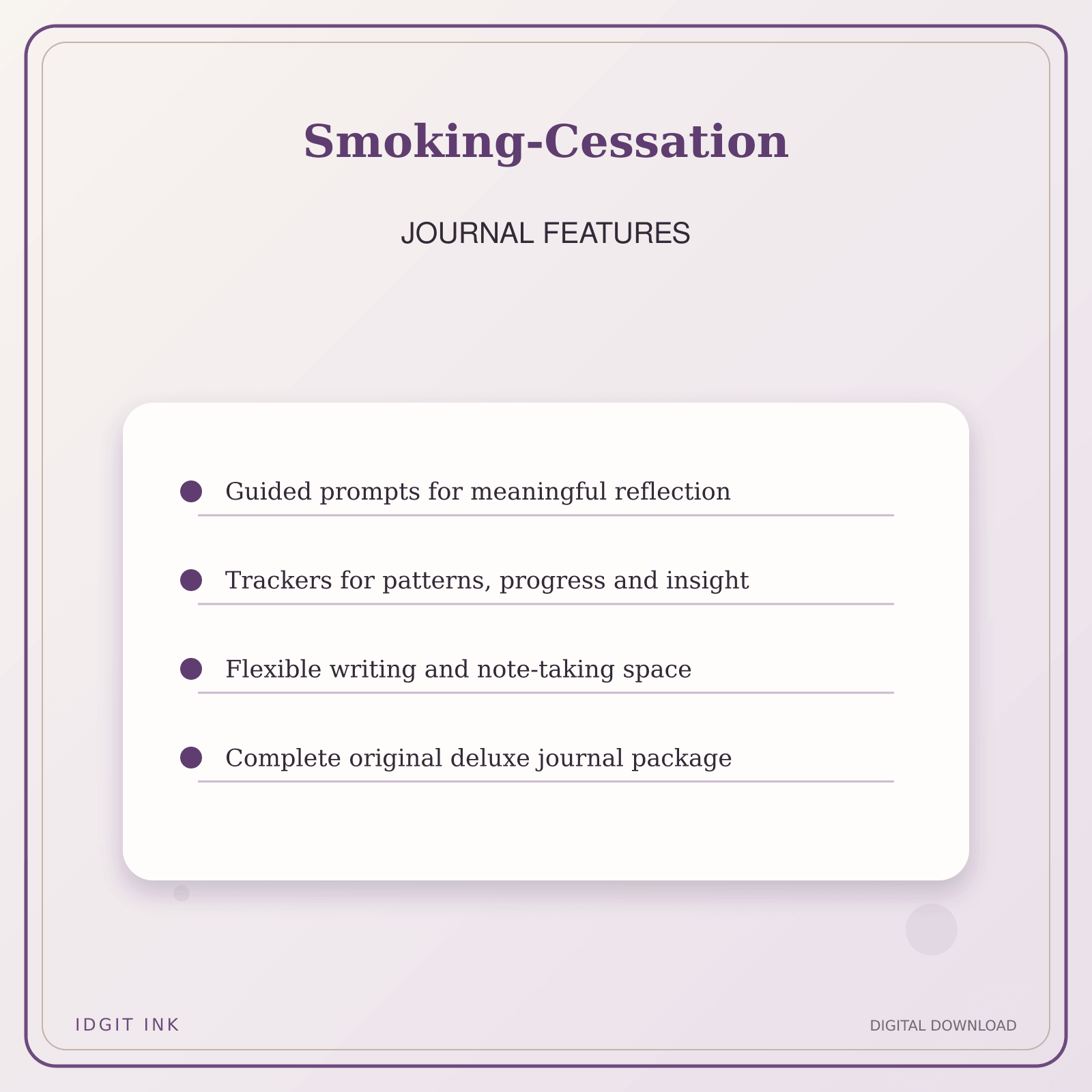 Idgit Ink Smoking-Cessation deluxe journal and planner bundle — journal prompts and reflection features