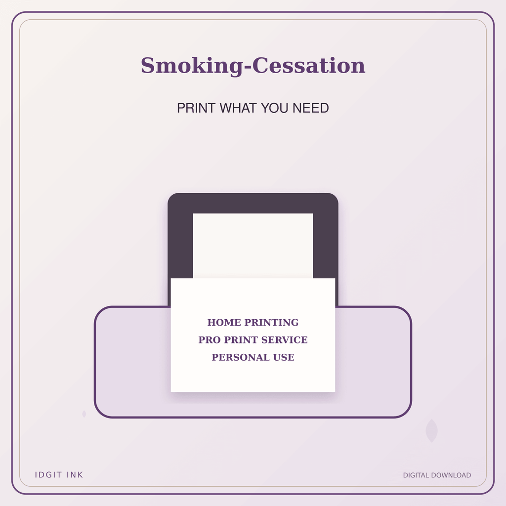 Idgit Ink Smoking-Cessation deluxe journal and planner bundle — home and professional printing information