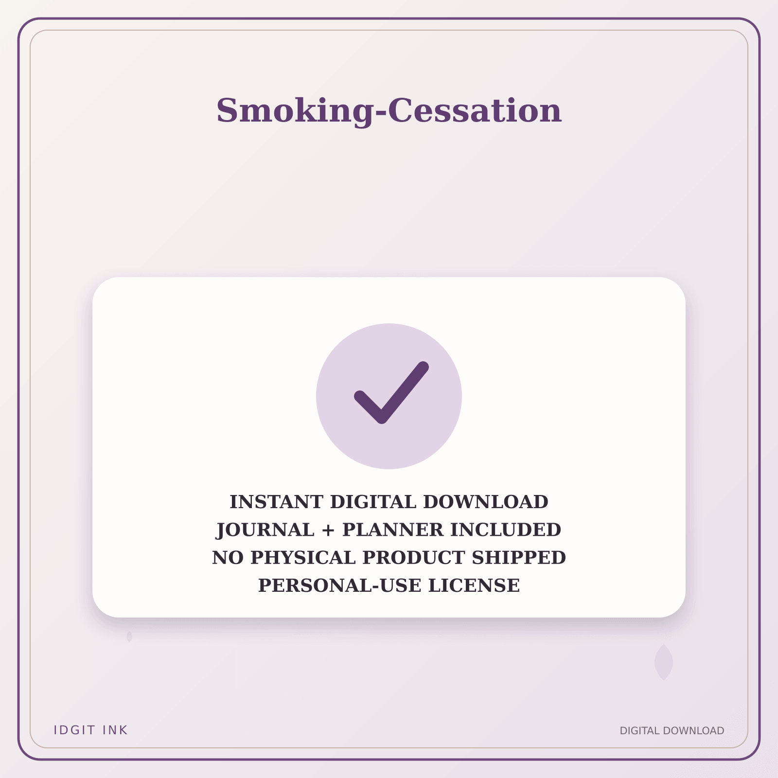 Idgit Ink Smoking-Cessation deluxe journal and planner bundle — instant download and no physical product notice
