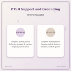 Idgit Ink PTSD Support and Grounding deluxe journal and planner bundle — complete journal and planner bundle contents