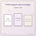 Idgit Ink PTSD Support and Grounding deluxe journal and planner bundle — digital formats and available page sizes
