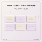 Idgit Ink PTSD Support and Grounding deluxe journal and planner bundle — included digital stickers and cards