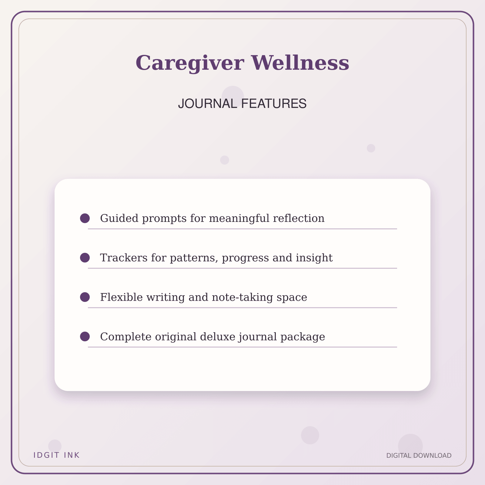 Idgit Ink Caregiver Wellness deluxe journal and planner bundle — journal prompts and reflection features