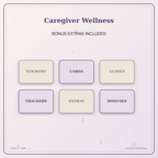 Idgit Ink Caregiver Wellness deluxe journal and planner bundle — included digital stickers and cards