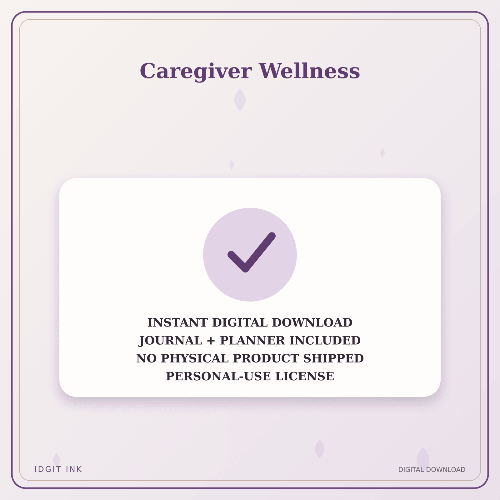 Idgit Ink Caregiver Wellness deluxe journal and planner bundle — instant download and no physical product notice