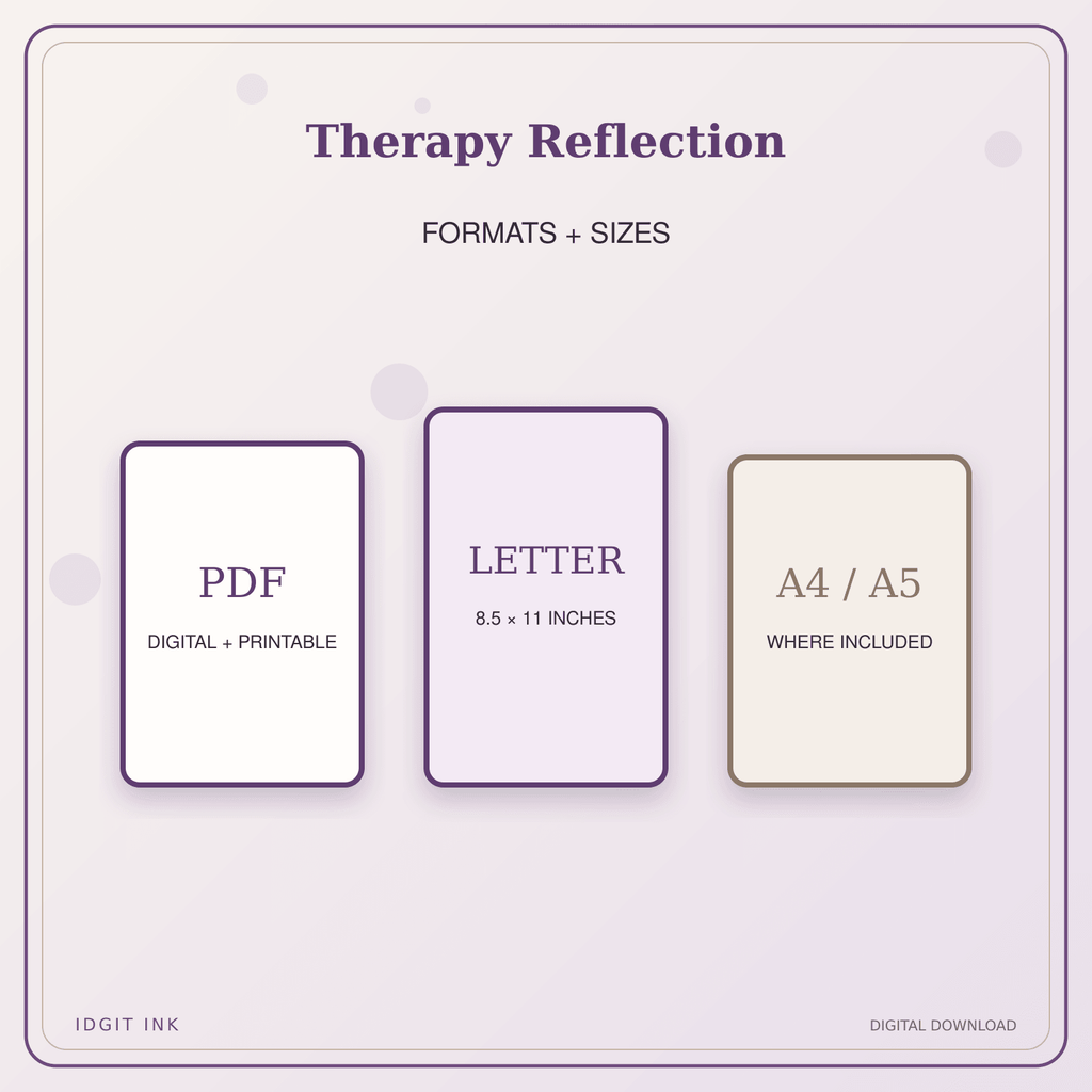 Idgit Ink Therapy Reflection deluxe journal and planner bundle — digital formats and available page sizes