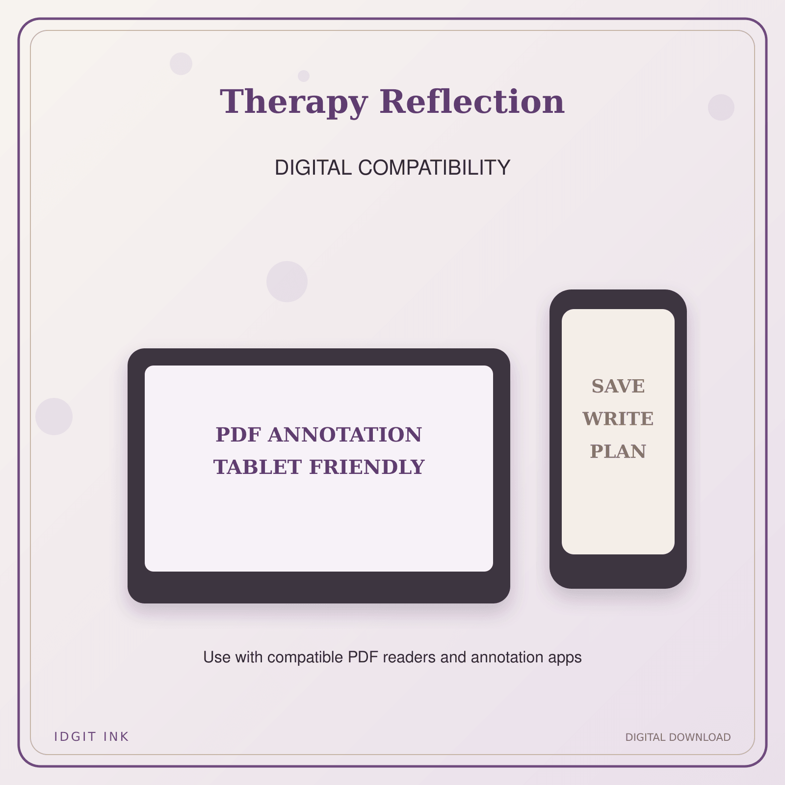 Idgit Ink Therapy Reflection deluxe journal and planner bundle — tablet and pdf annotation compatibility