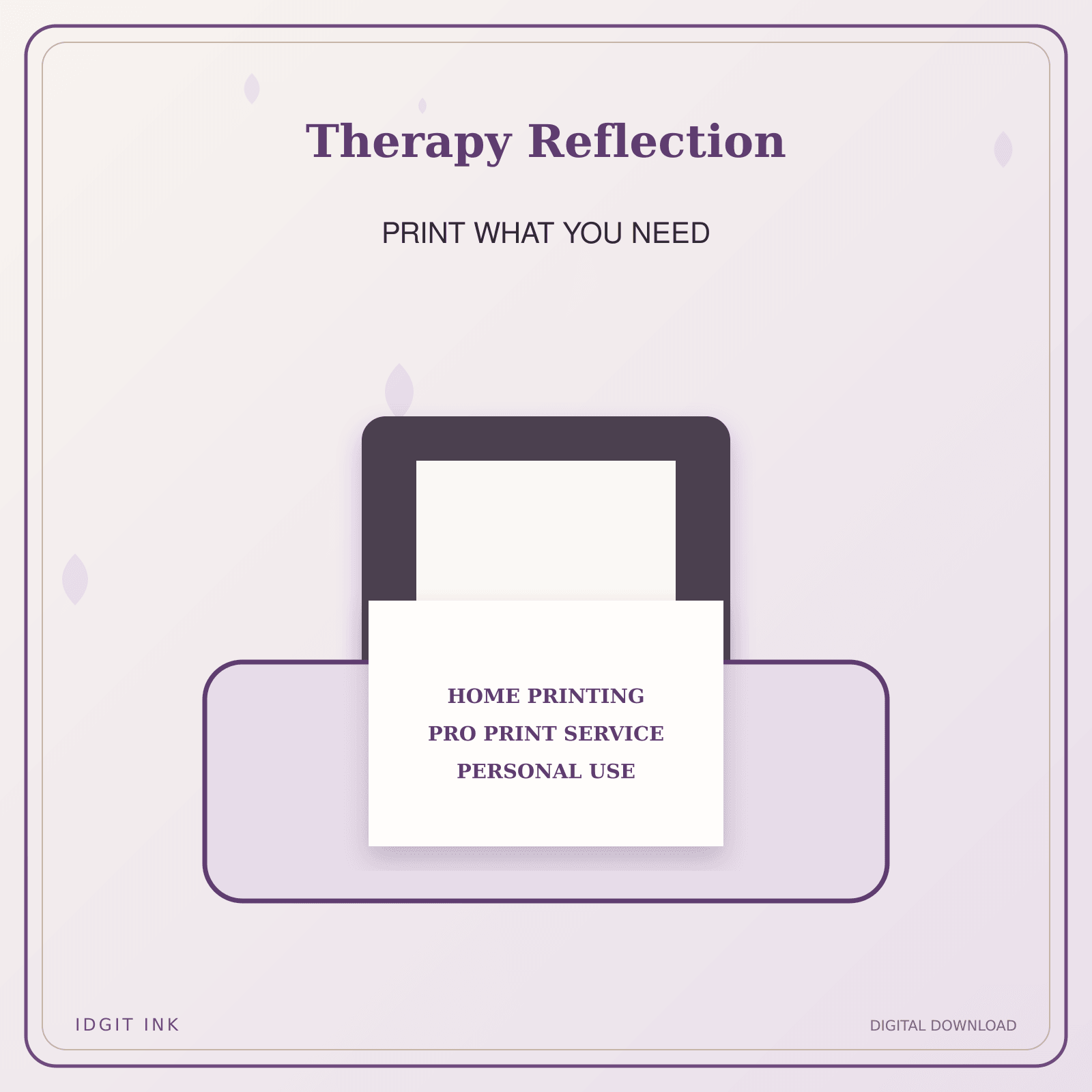 Idgit Ink Therapy Reflection deluxe journal and planner bundle — home and professional printing information
