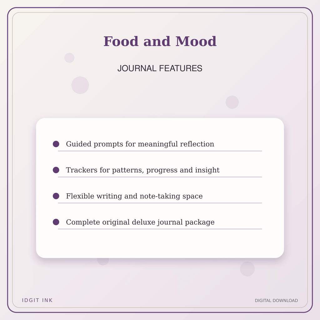 Idgit Ink Food and Mood deluxe journal and planner bundle — journal prompts and reflection features
