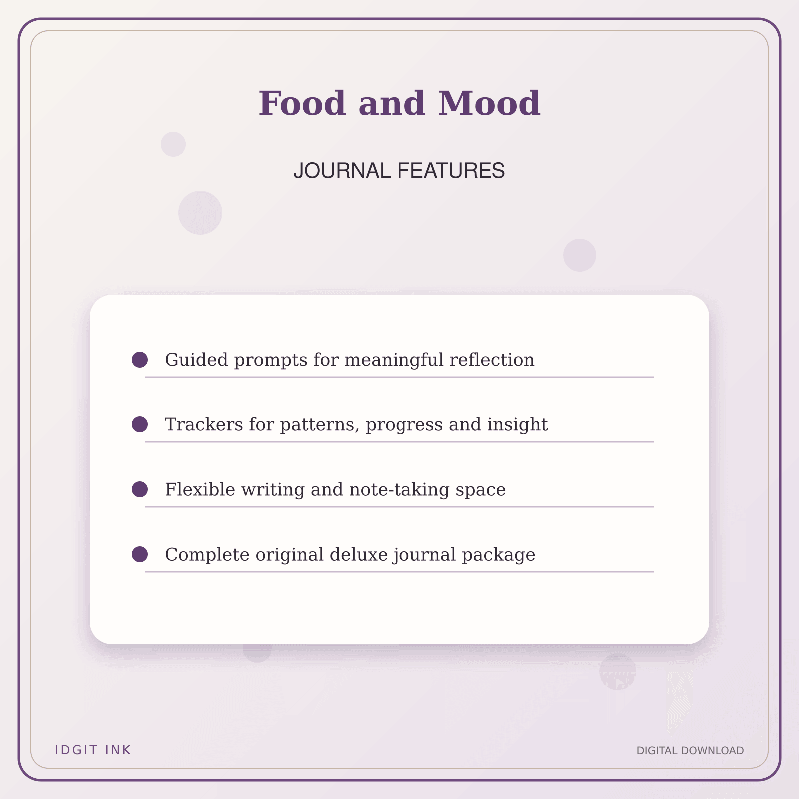 Idgit Ink Food and Mood deluxe journal and planner bundle — journal prompts and reflection features