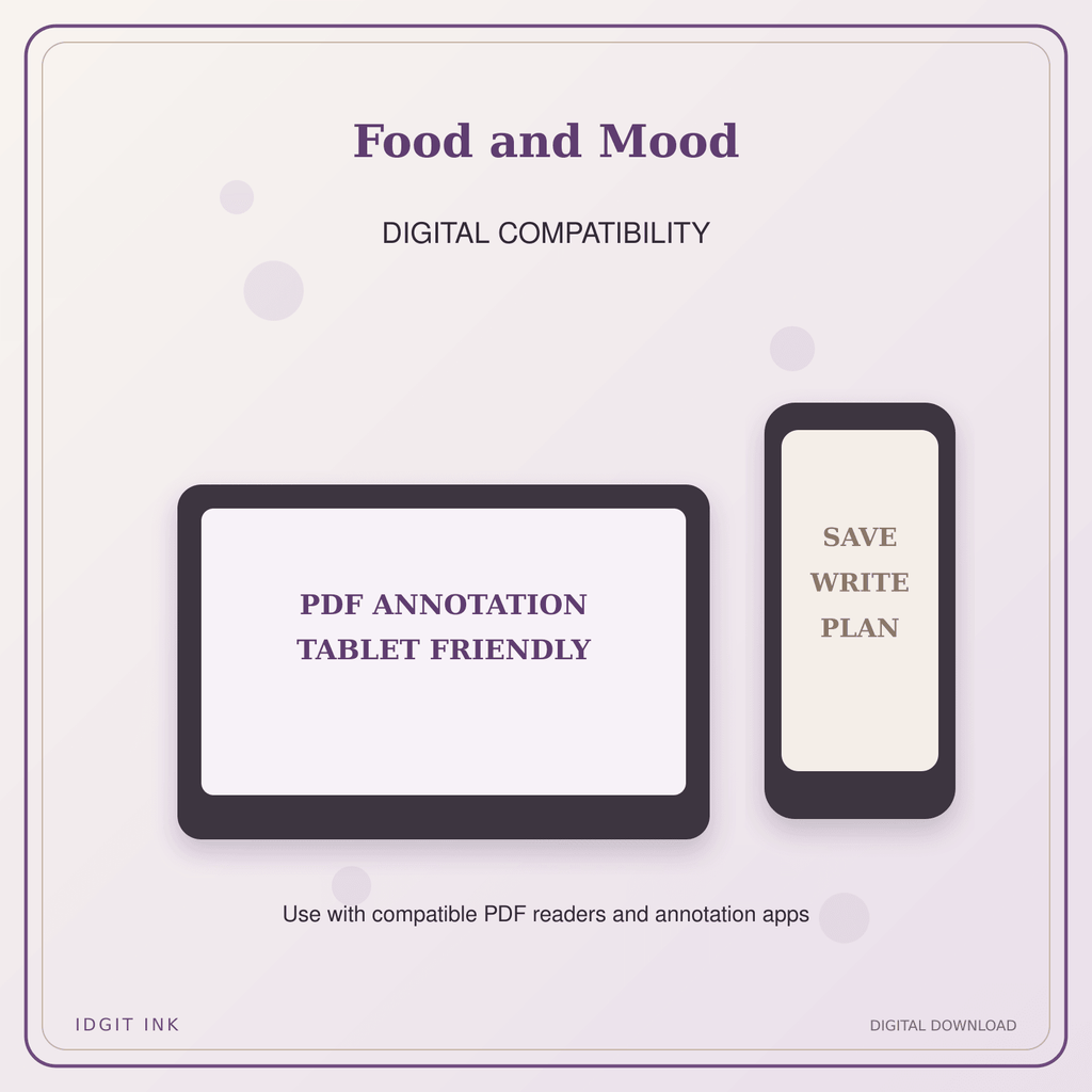 Idgit Ink Food and Mood deluxe journal and planner bundle — tablet and pdf annotation compatibility