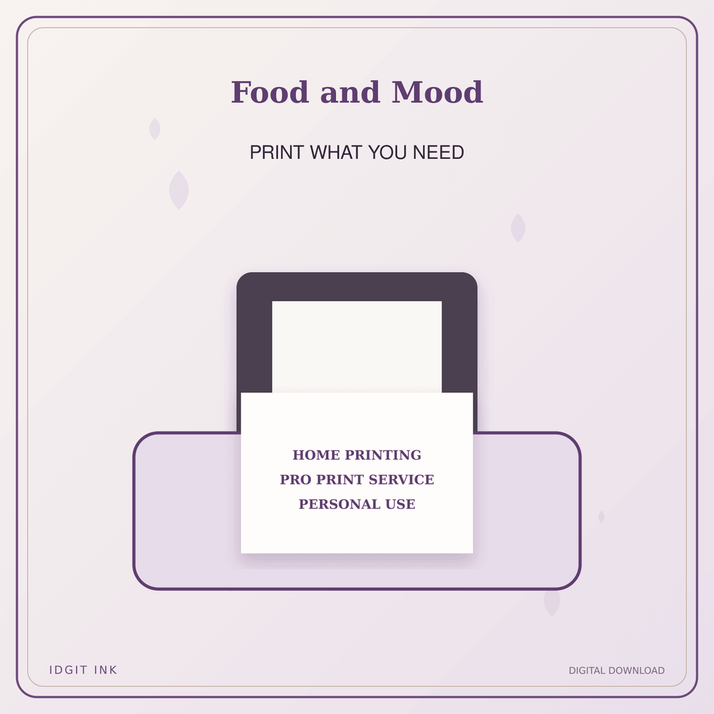 Idgit Ink Food and Mood deluxe journal and planner bundle — home and professional printing information