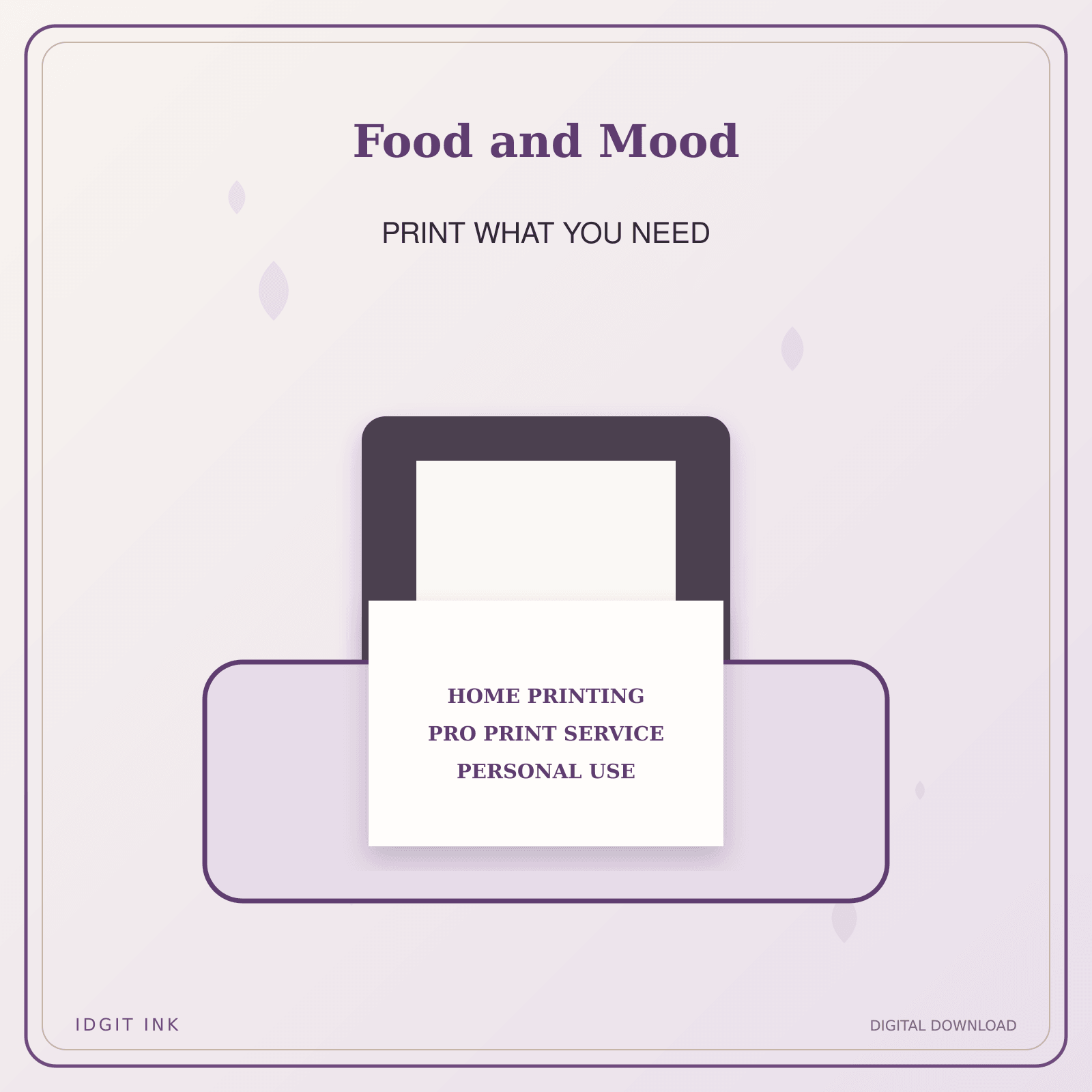 Idgit Ink Food and Mood deluxe journal and planner bundle — home and professional printing information