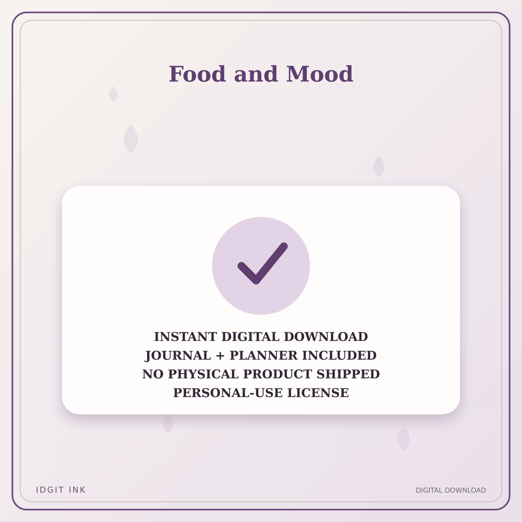 Idgit Ink Food and Mood deluxe journal and planner bundle — instant download and no physical product notice