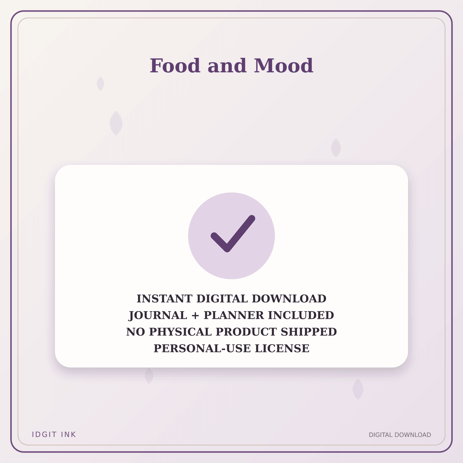 Idgit Ink Food and Mood deluxe journal and planner bundle — instant download and no physical product notice