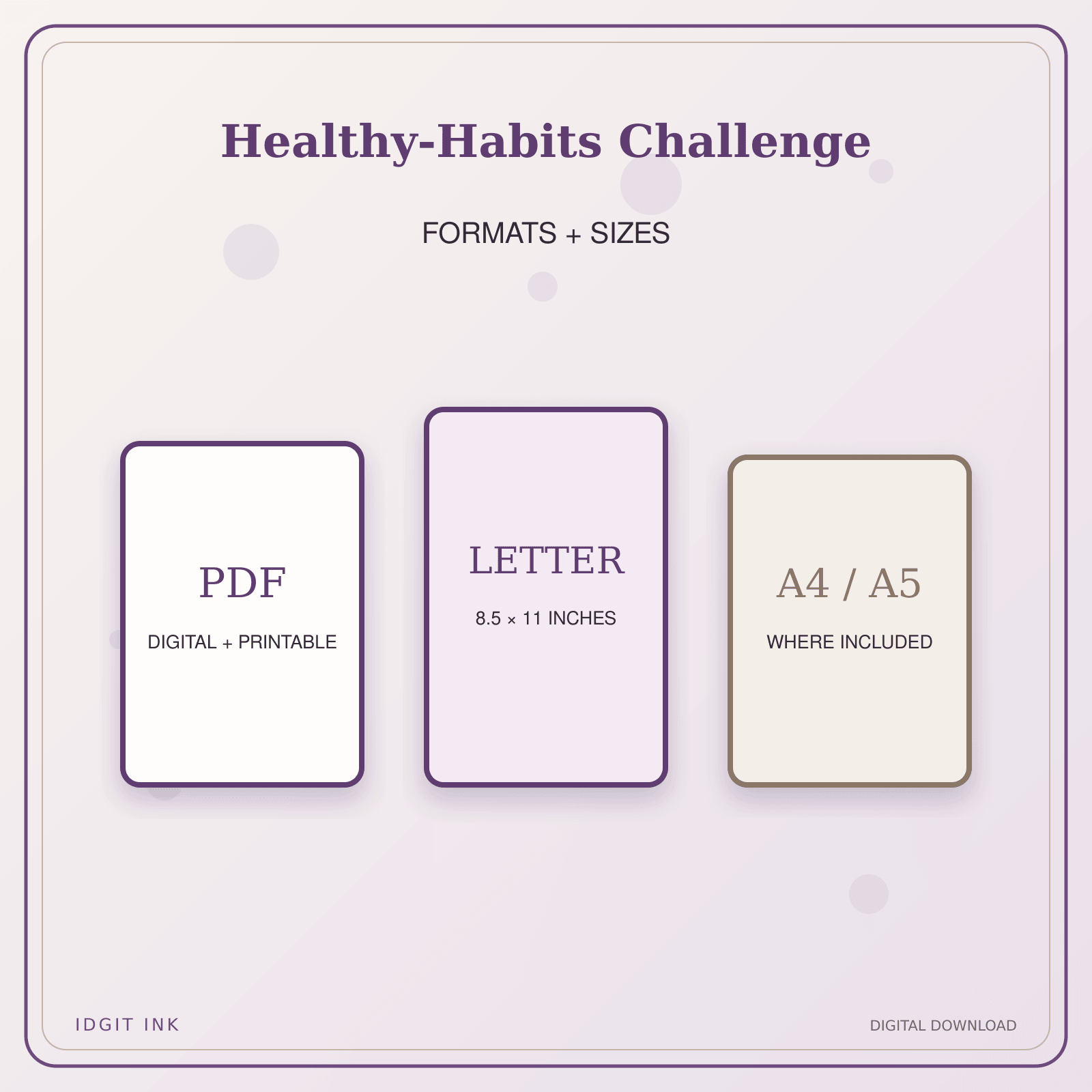 Idgit Ink Healthy-Habits Challenge deluxe journal and planner bundle — digital formats and available page sizes