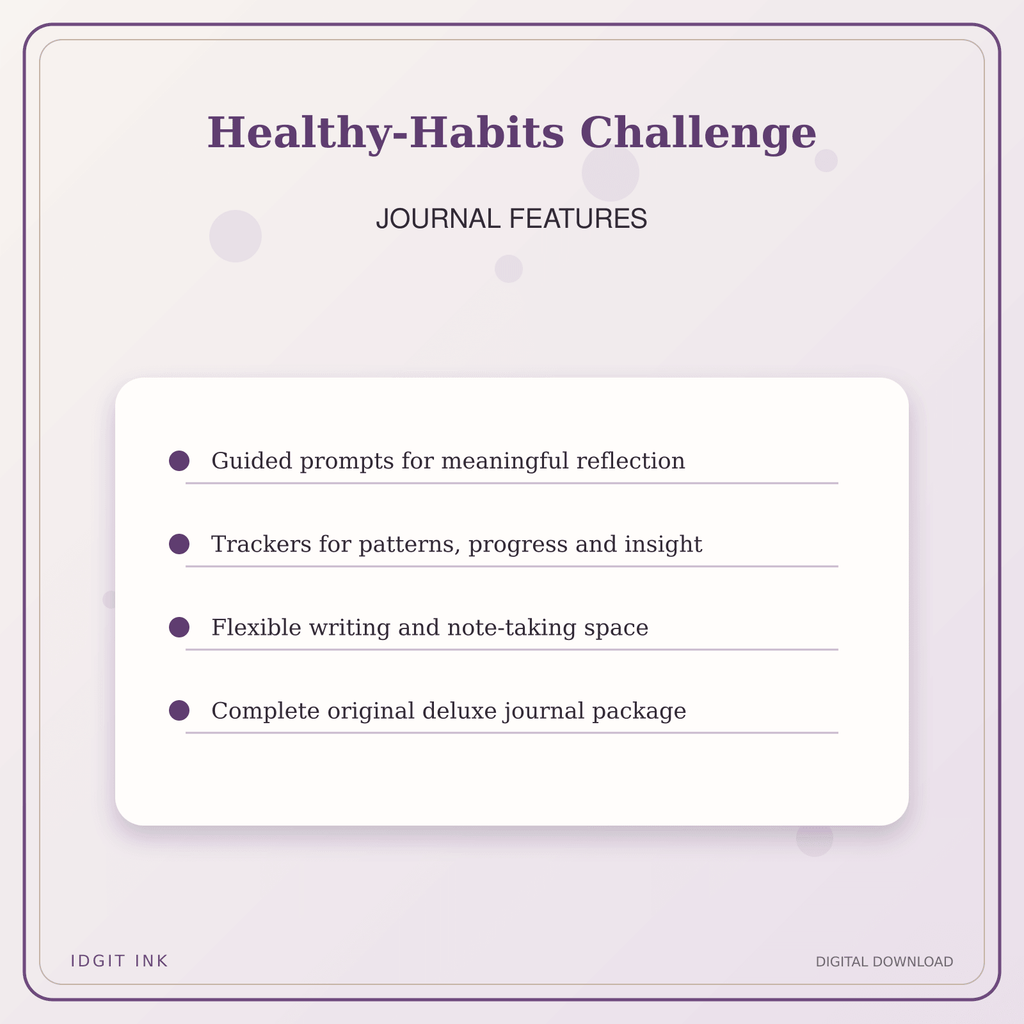 Idgit Ink Healthy-Habits Challenge deluxe journal and planner bundle — journal prompts and reflection features