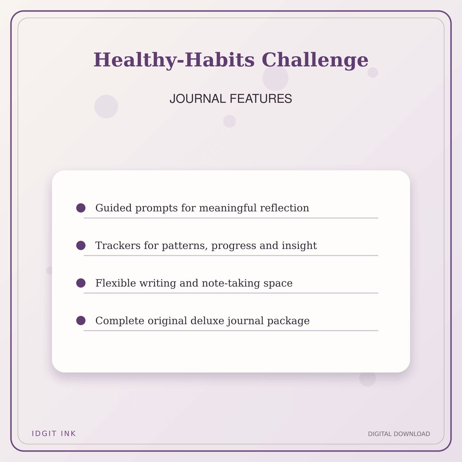 Idgit Ink Healthy-Habits Challenge deluxe journal and planner bundle — journal prompts and reflection features