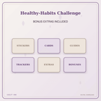 Idgit Ink Healthy-Habits Challenge deluxe journal and planner bundle — included digital stickers and cards