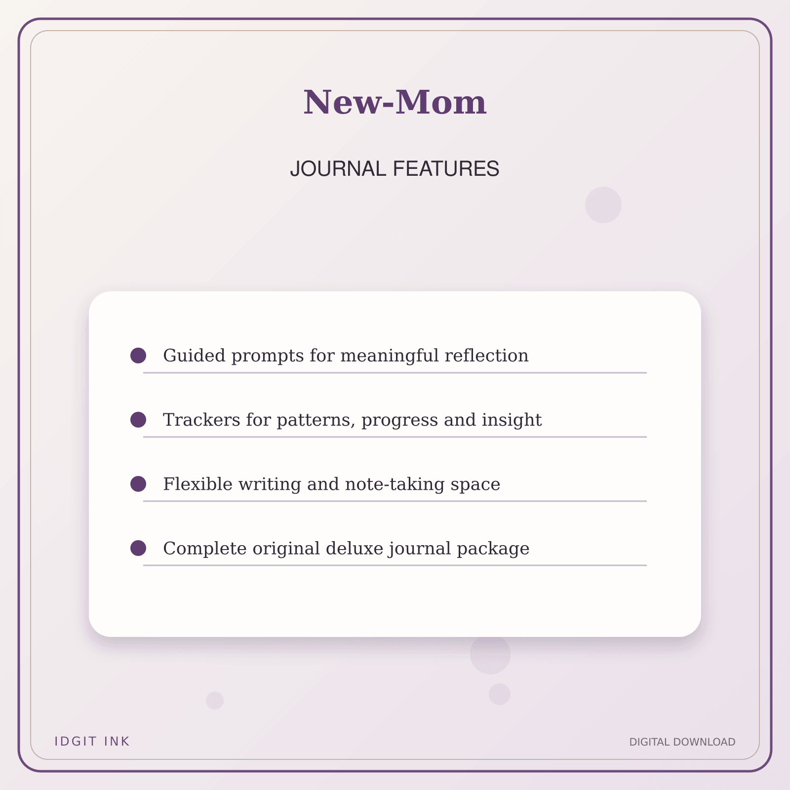 Idgit Ink New-Mom deluxe journal and planner bundle — journal prompts and reflection features