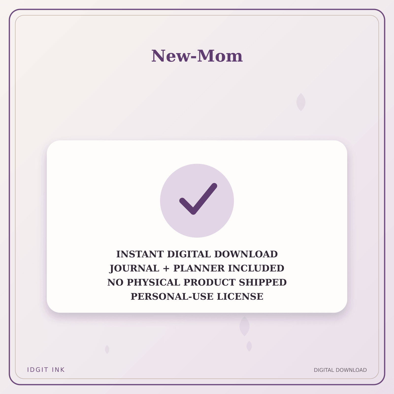 Idgit Ink New-Mom deluxe journal and planner bundle — instant download and no physical product notice