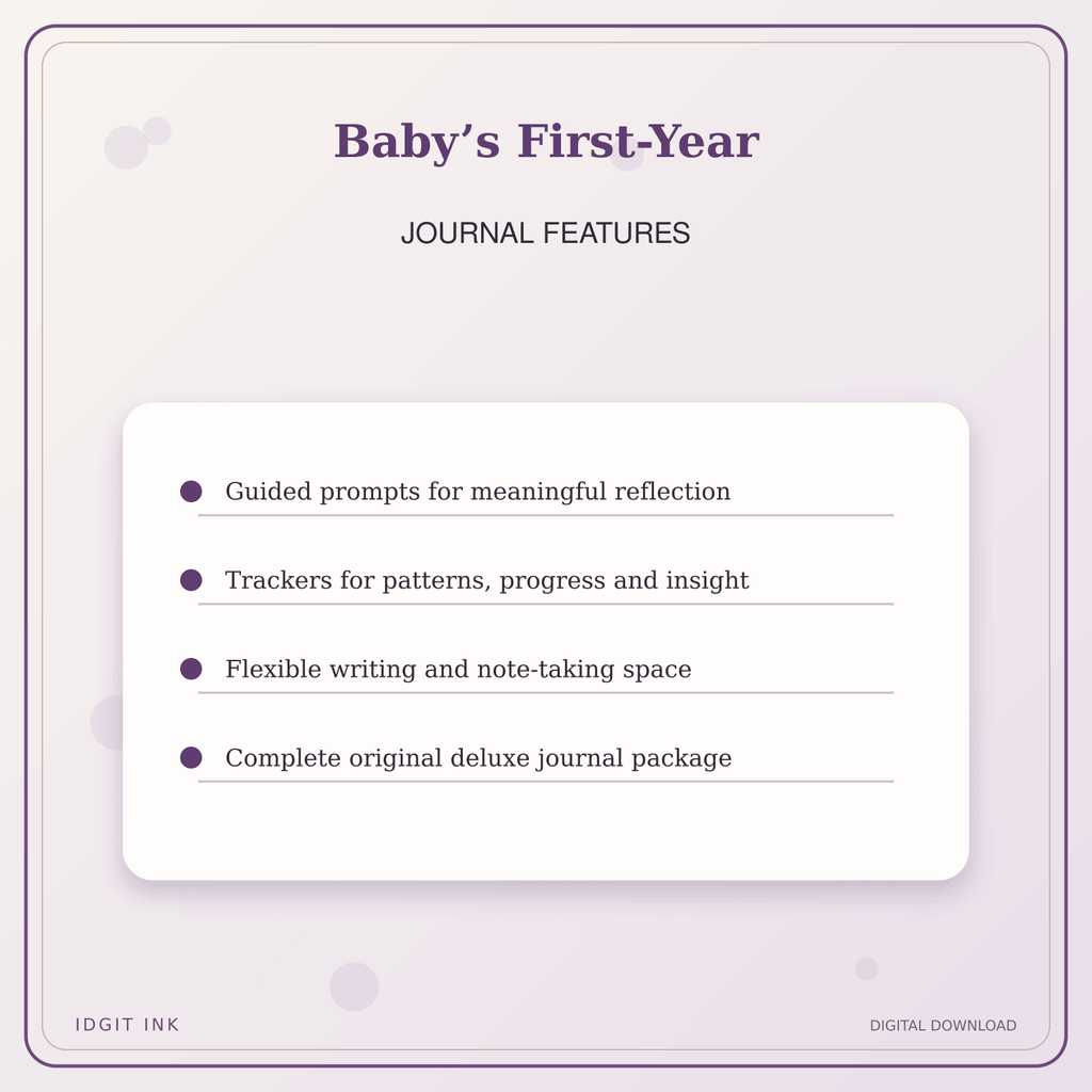 Idgit Ink Baby’s First-Year deluxe journal and planner bundle — journal prompts and reflection features