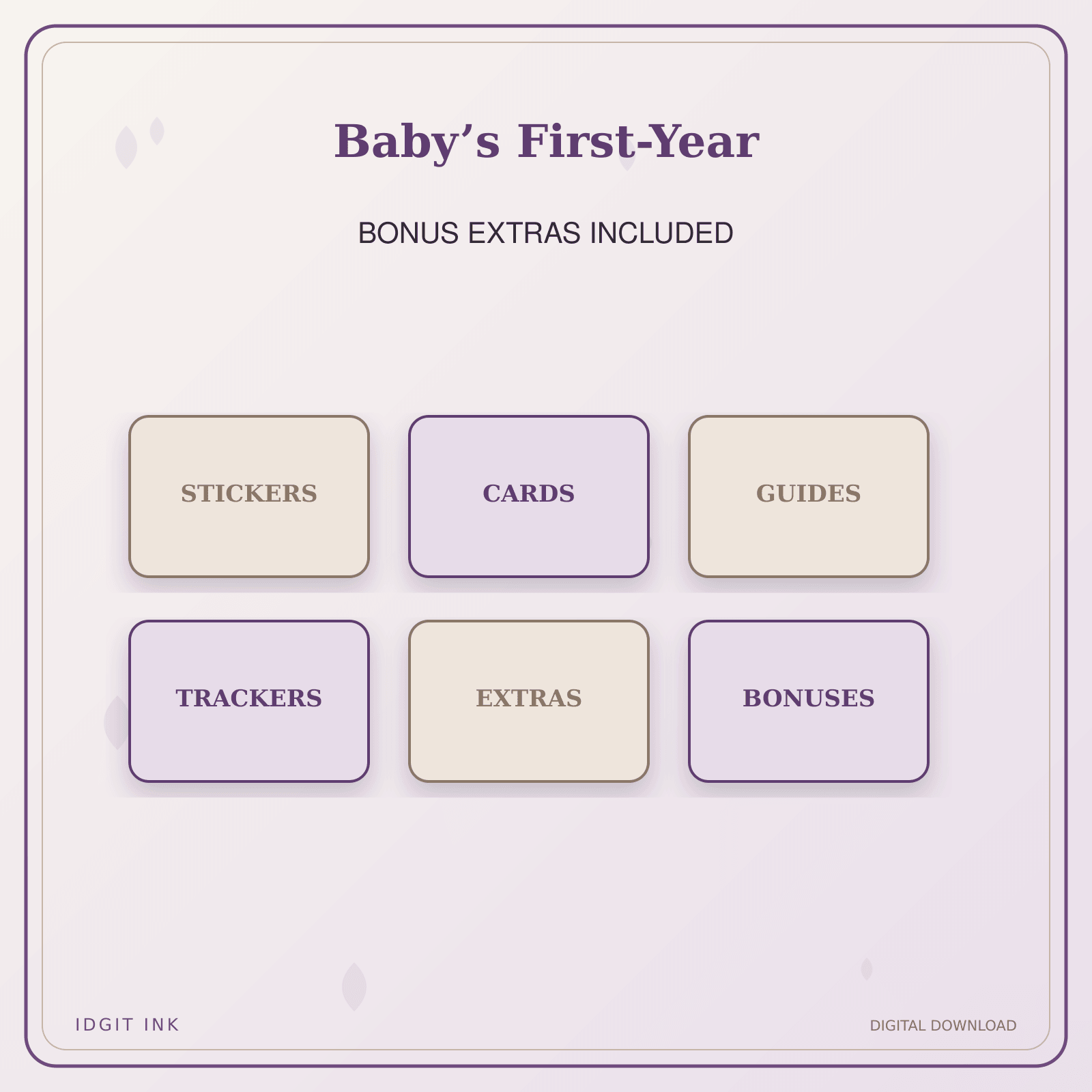 Idgit Ink Baby’s First-Year deluxe journal and planner bundle — included digital stickers and cards
