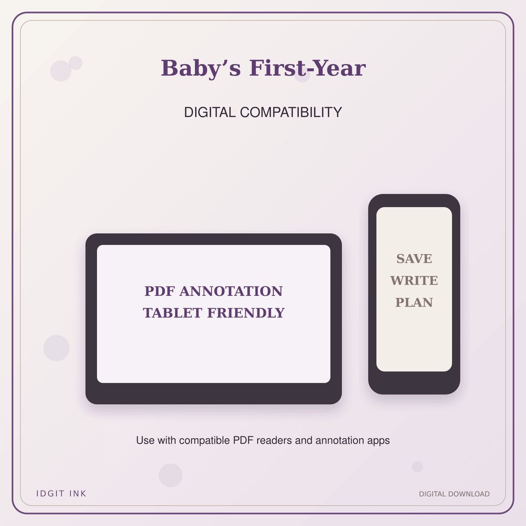 Idgit Ink Baby’s First-Year deluxe journal and planner bundle — tablet and pdf annotation compatibility