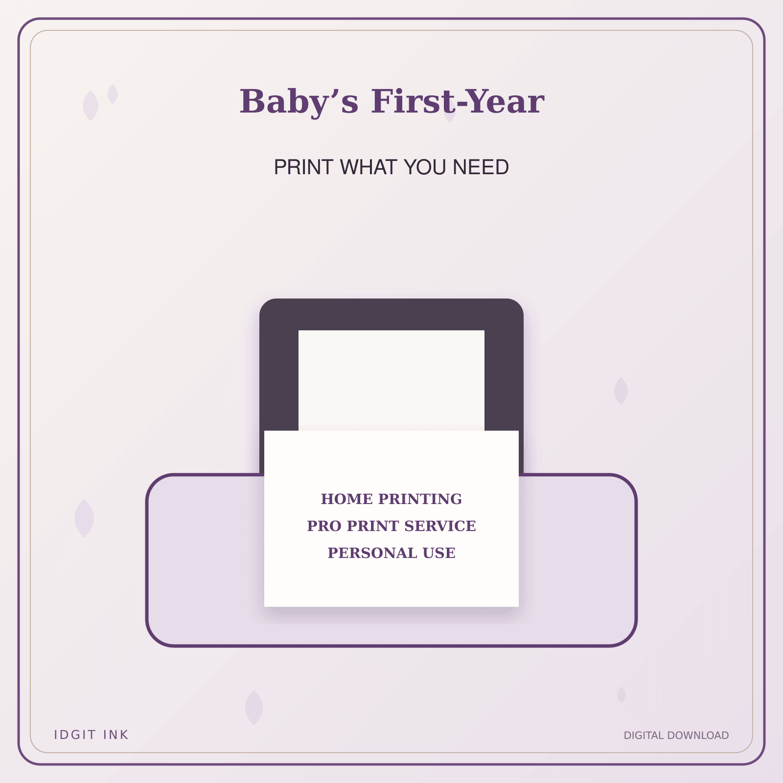 Idgit Ink Baby’s First-Year deluxe journal and planner bundle — home and professional printing information