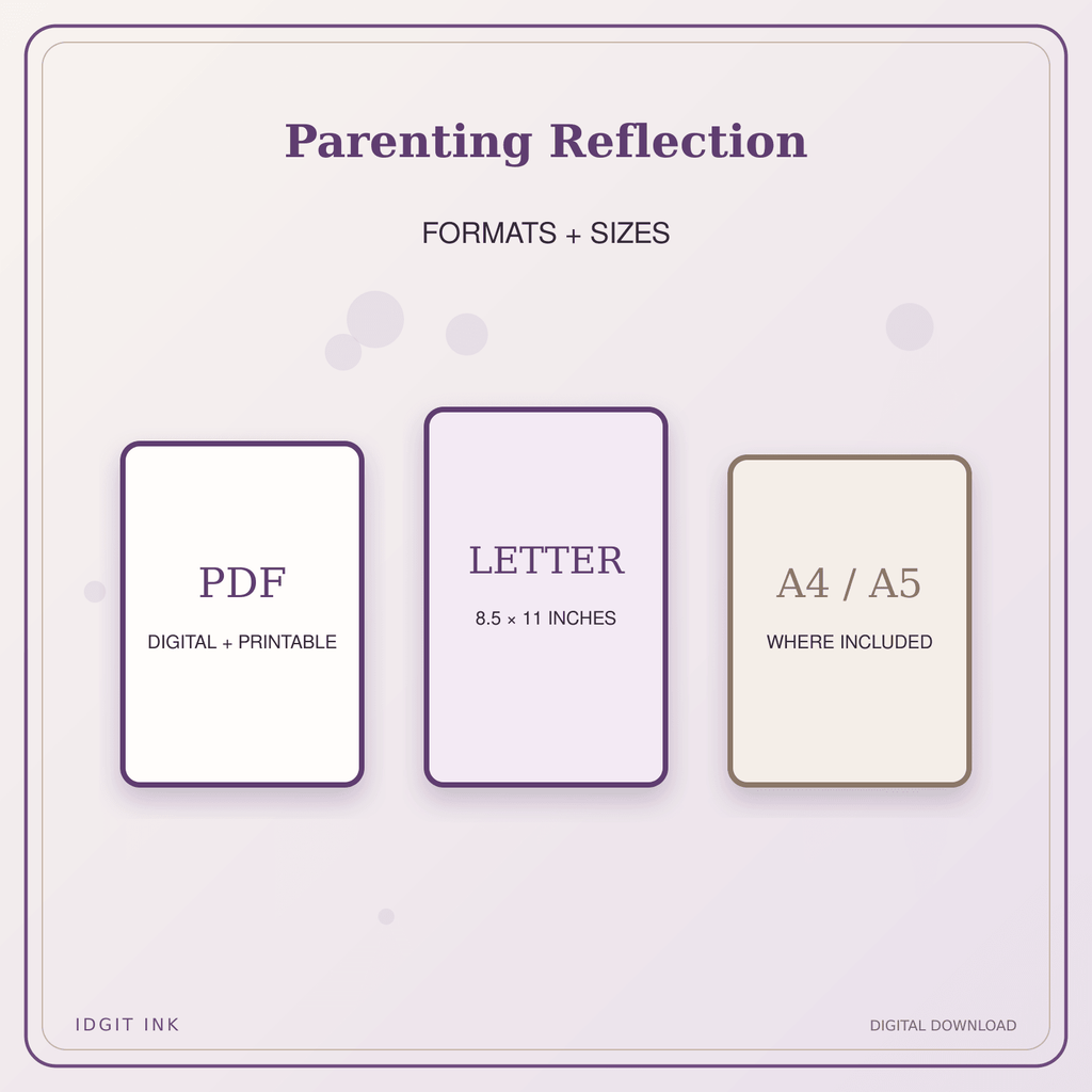 Idgit Ink Parenting Reflection deluxe journal and planner bundle — digital formats and available page sizes