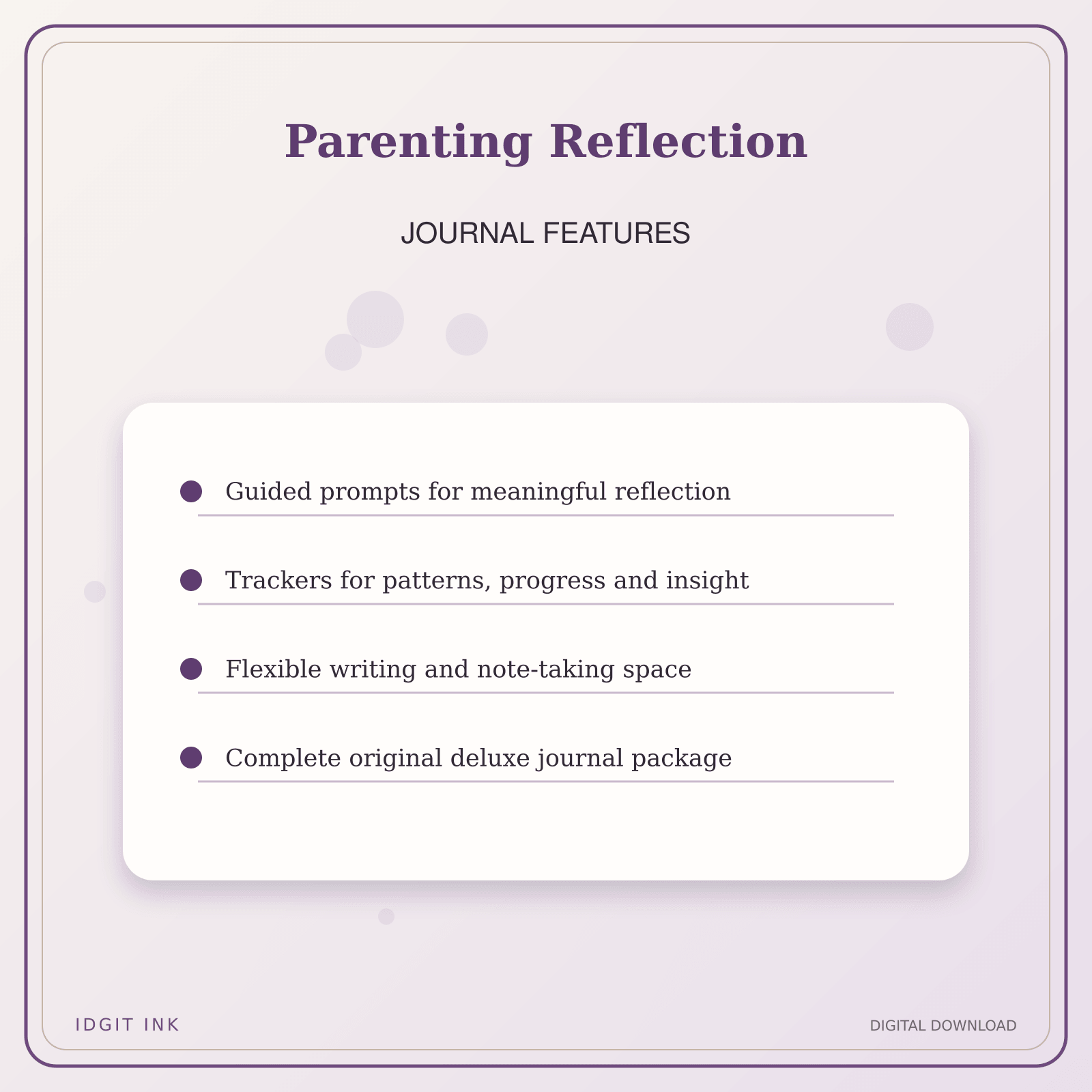 Idgit Ink Parenting Reflection deluxe journal and planner bundle — journal prompts and reflection features