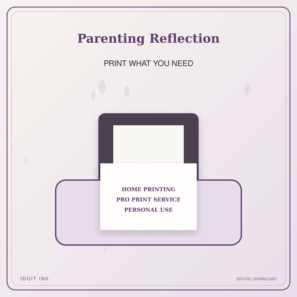 Idgit Ink Parenting Reflection deluxe journal and planner bundle — home and professional printing information