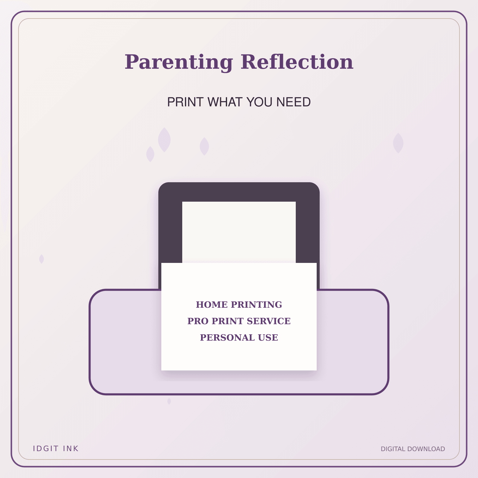 Idgit Ink Parenting Reflection deluxe journal and planner bundle — home and professional printing information
