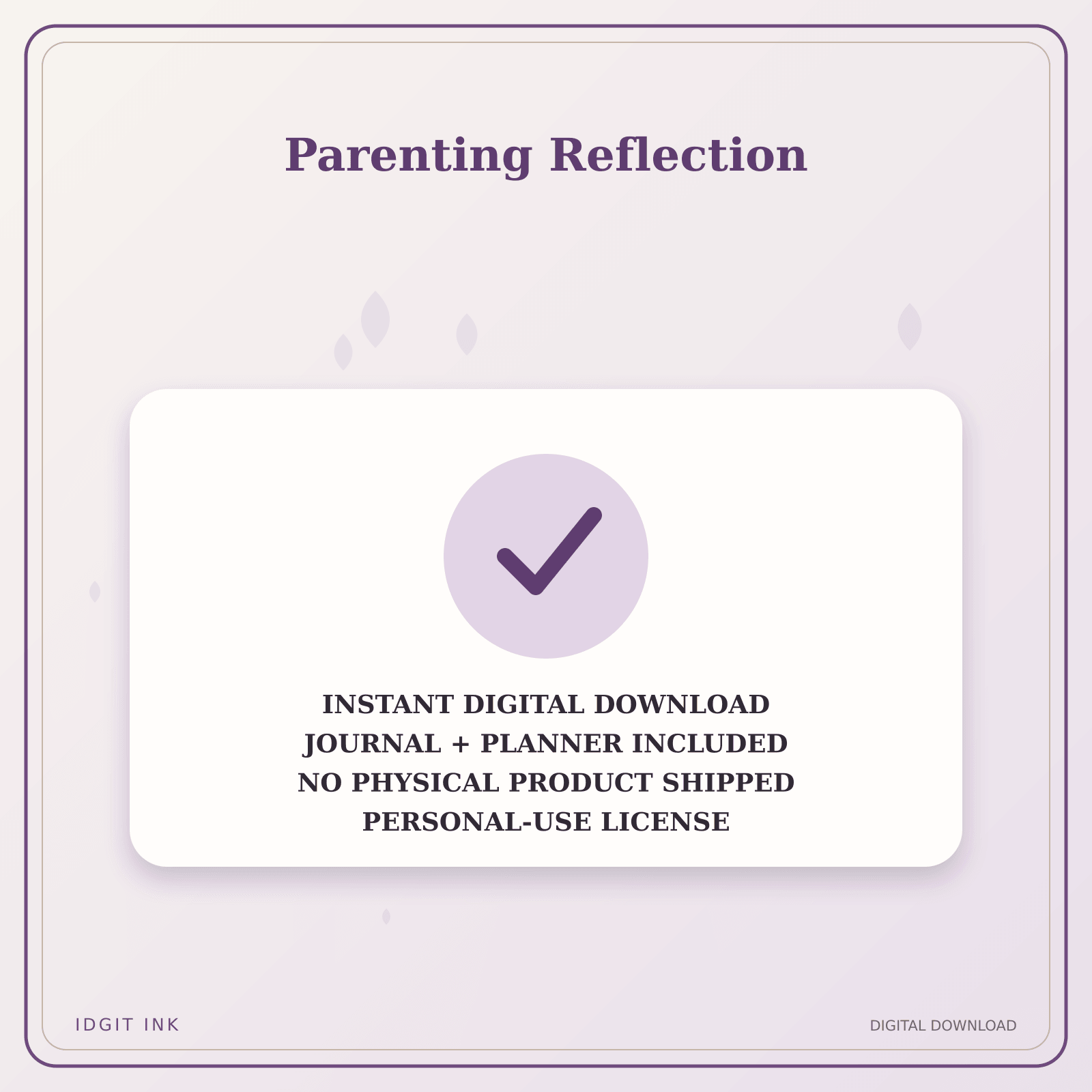 Idgit Ink Parenting Reflection deluxe journal and planner bundle — instant download and no physical product notice