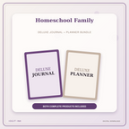 Idgit Ink Homeschool Family deluxe journal and planner bundle — primary bundle cover showing both deluxe products