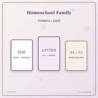 Idgit Ink Homeschool Family deluxe journal and planner bundle — digital formats and available page sizes