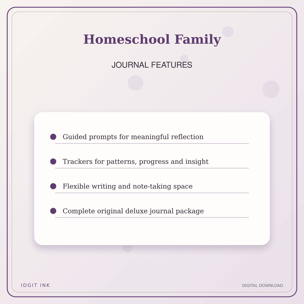 Idgit Ink Homeschool Family deluxe journal and planner bundle — journal prompts and reflection features