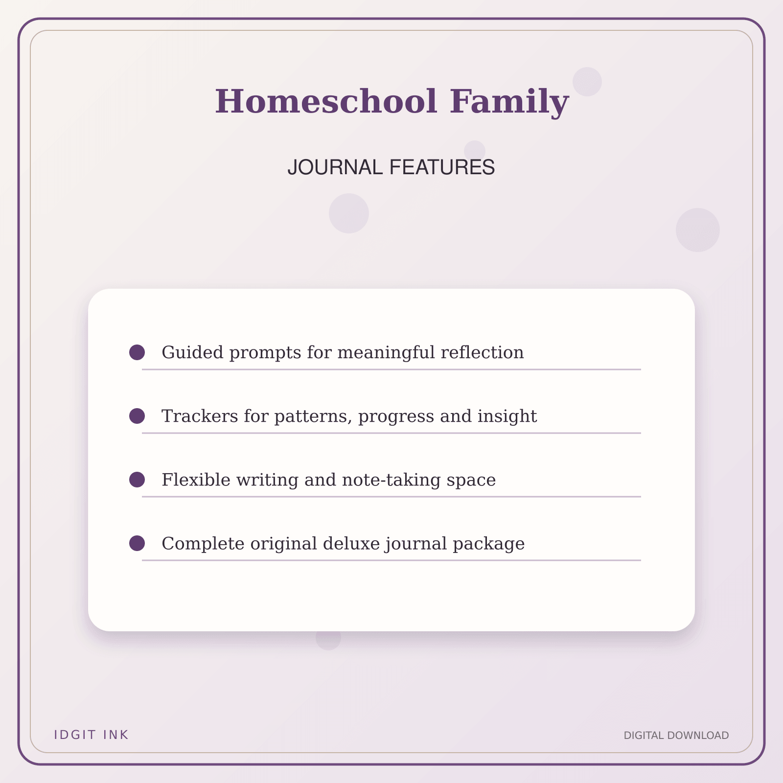 Idgit Ink Homeschool Family deluxe journal and planner bundle — journal prompts and reflection features