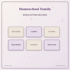 Idgit Ink Homeschool Family deluxe journal and planner bundle — included digital stickers and cards