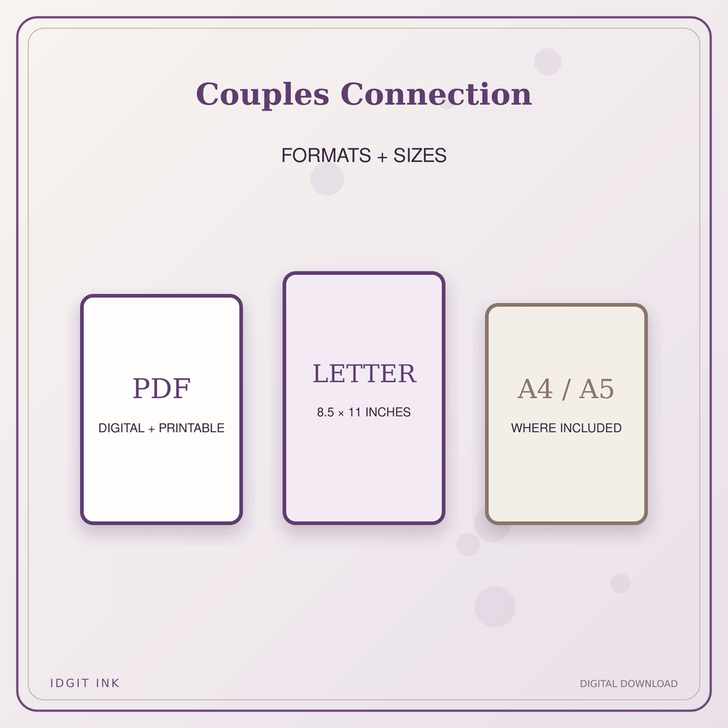 Idgit Ink Couples Connection deluxe journal and planner bundle — digital formats and available page sizes