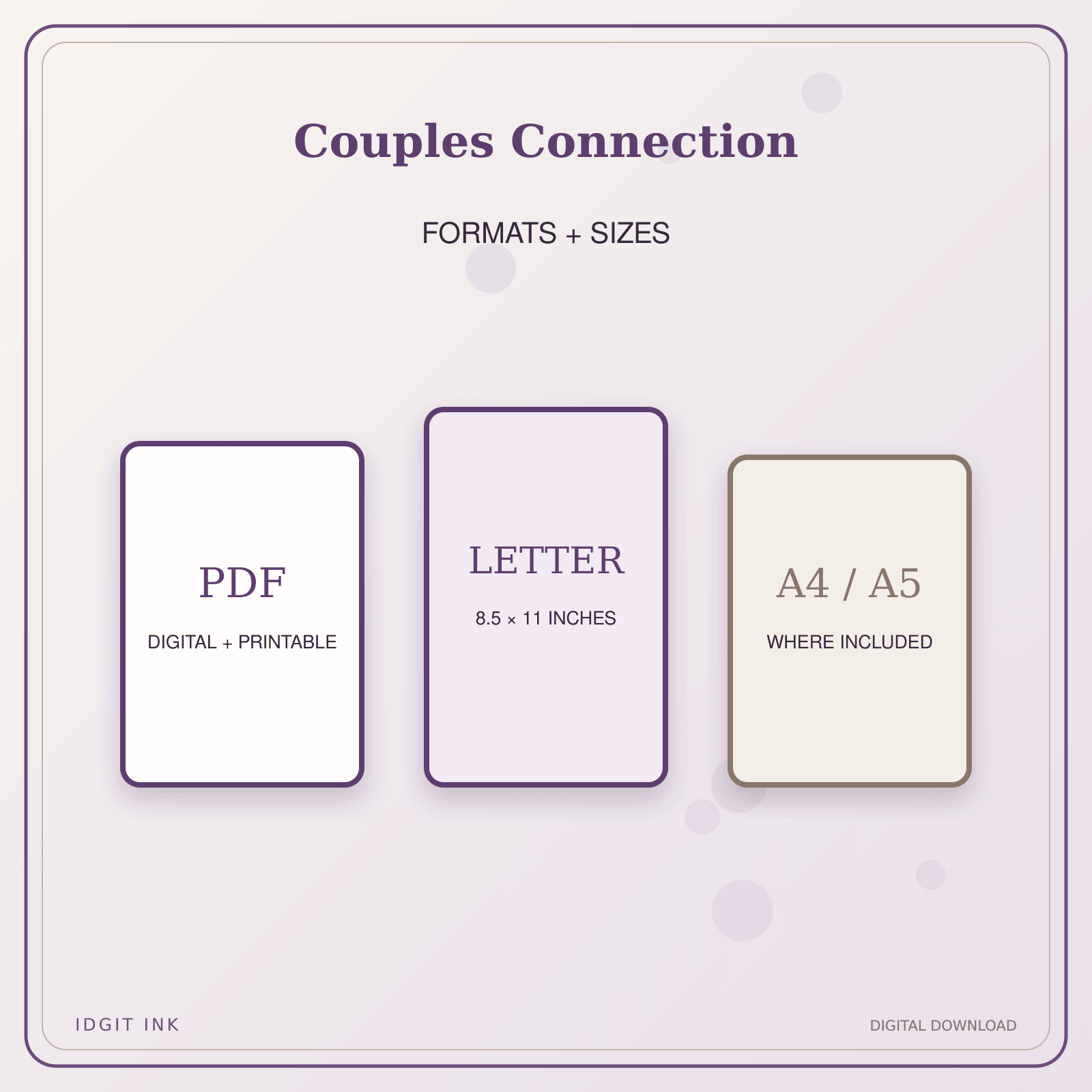 Idgit Ink Couples Connection deluxe journal and planner bundle — digital formats and available page sizes