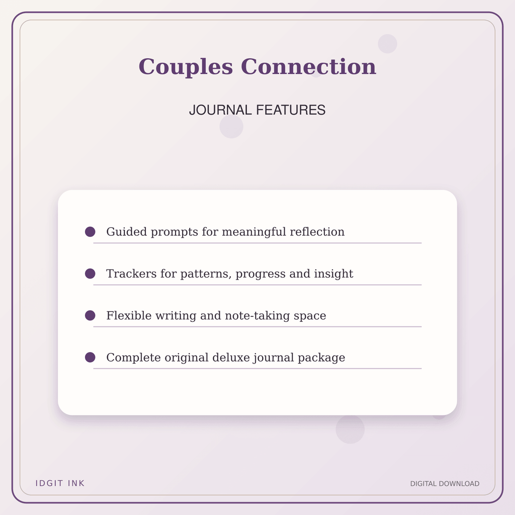 Idgit Ink Couples Connection deluxe journal and planner bundle — journal prompts and reflection features