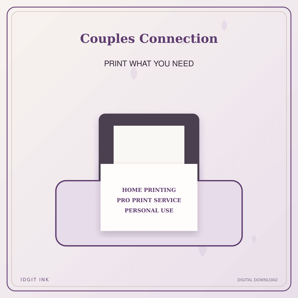 Idgit Ink Couples Connection deluxe journal and planner bundle — home and professional printing information