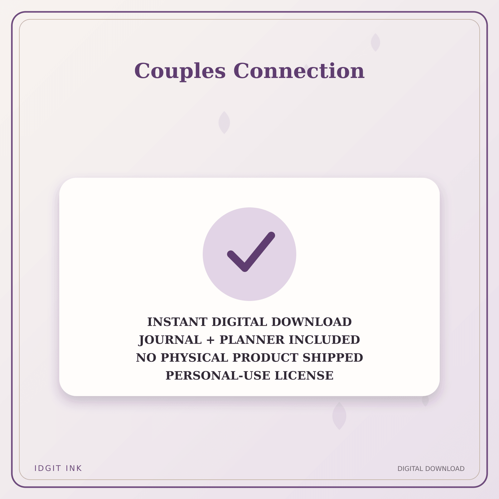 Idgit Ink Couples Connection deluxe journal and planner bundle — instant download and no physical product notice