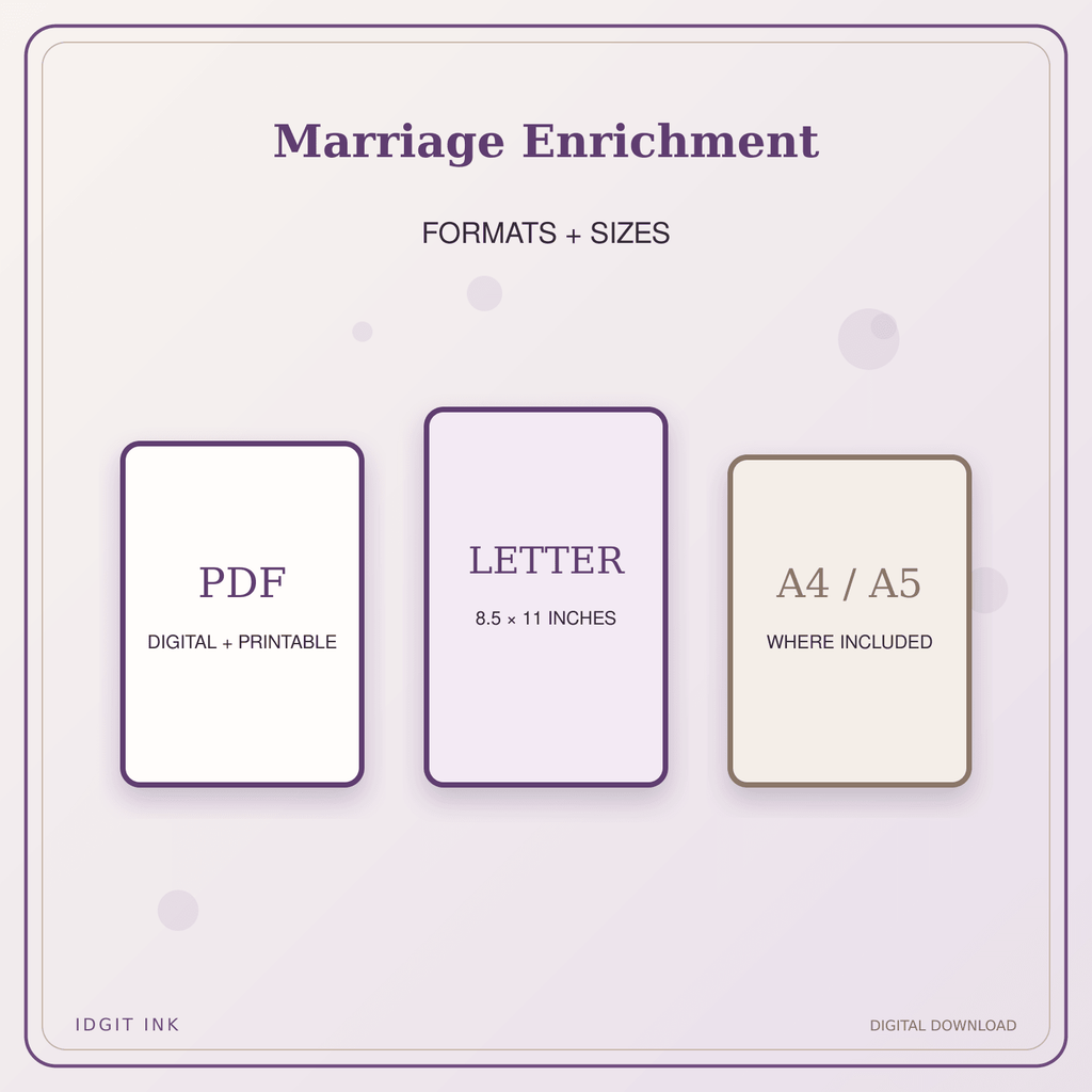 Idgit Ink Marriage Enrichment deluxe journal and planner bundle — digital formats and available page sizes