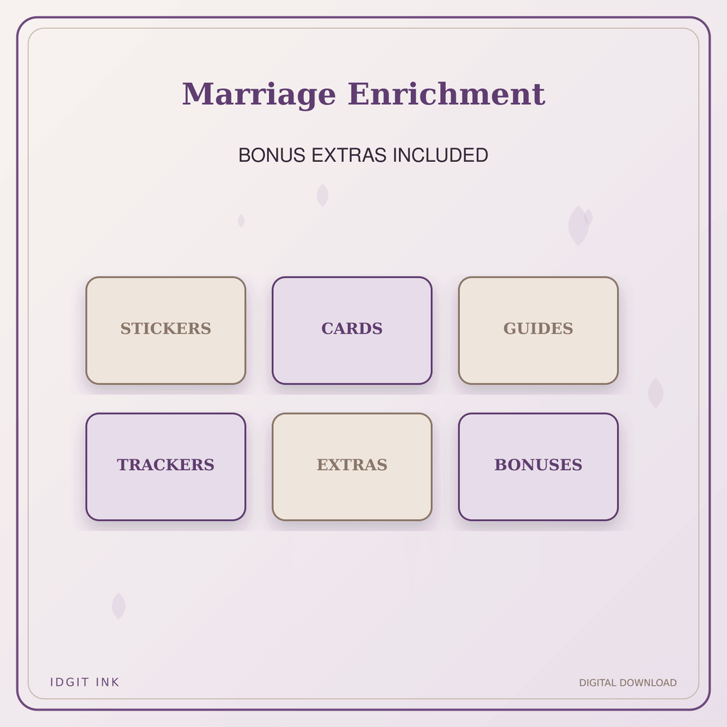 Idgit Ink Marriage Enrichment deluxe journal and planner bundle — included digital stickers and cards