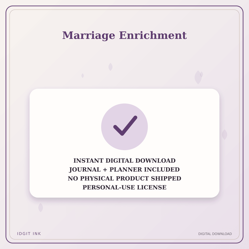 Idgit Ink Marriage Enrichment deluxe journal and planner bundle — instant download and no physical product notice