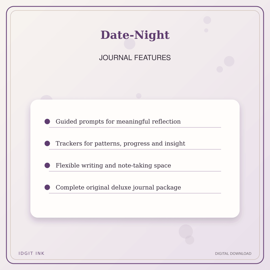 Idgit Ink Date-Night deluxe journal and planner bundle — journal prompts and reflection features
